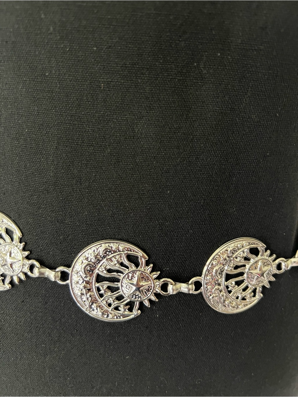 Silver Celestial Moon & Sun Link Bracelet